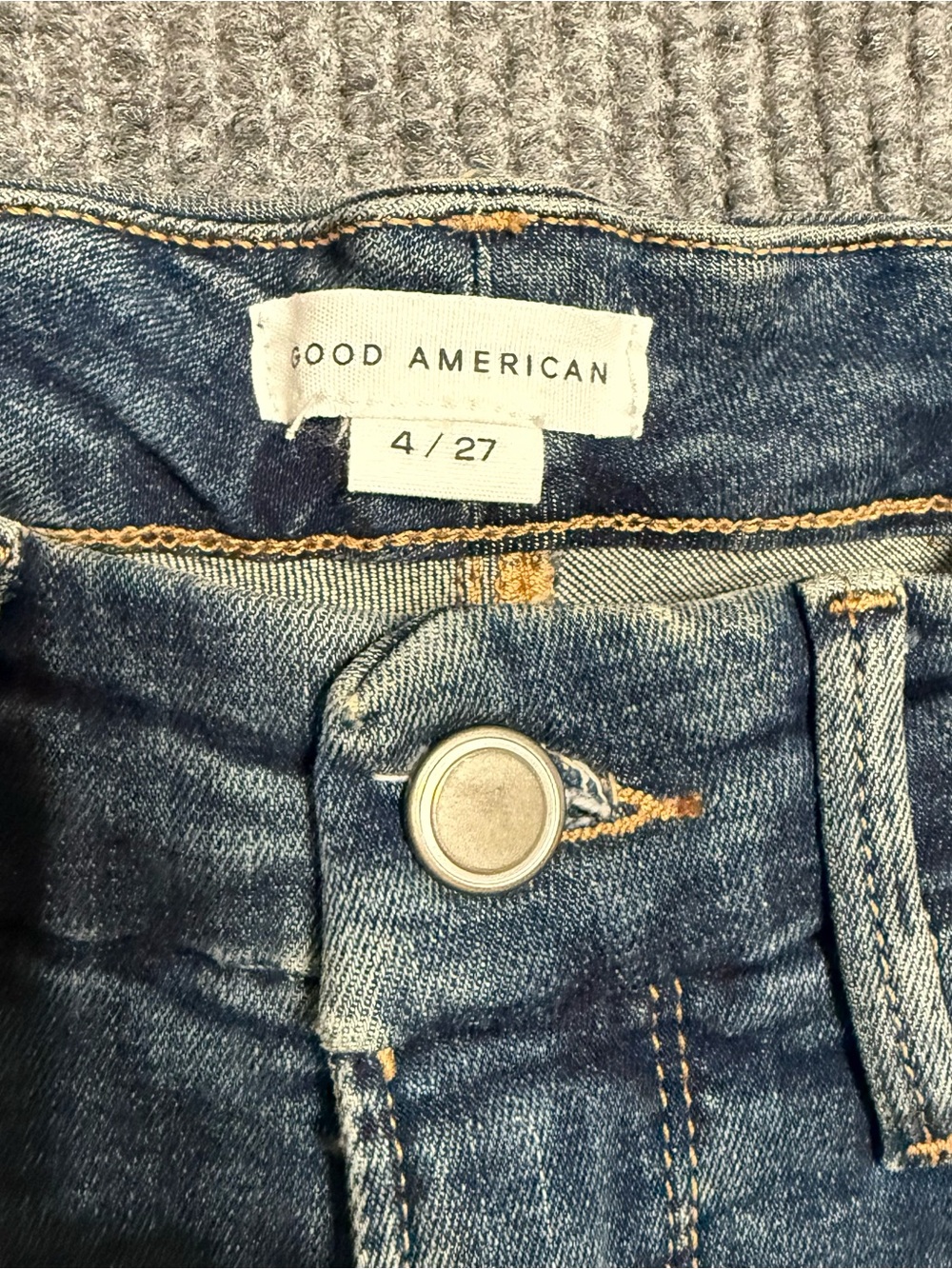 Good American Good Legs Skinny Jeans Blue Mid Rise Denim Size 4 / 27 Stretch - Picture 8 of 11